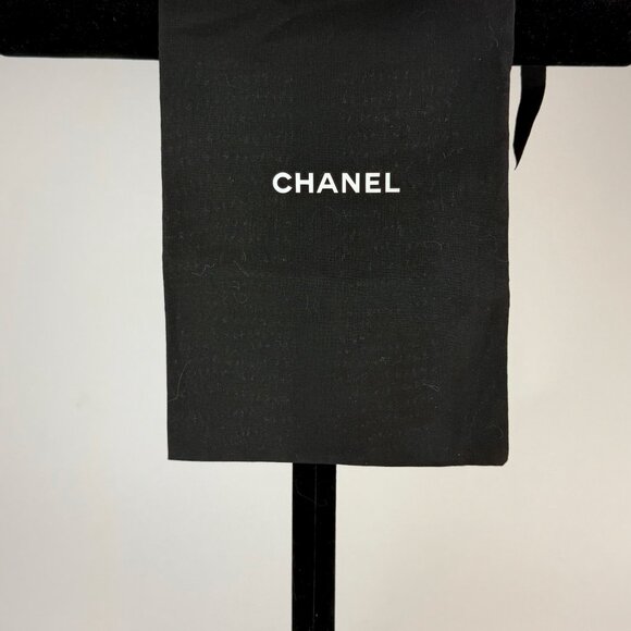 Chanel Black Dust Bags 12.5"x7.5" Pair | Authentic 2020s Logo Cotton Storage - Picture 3 of 7
